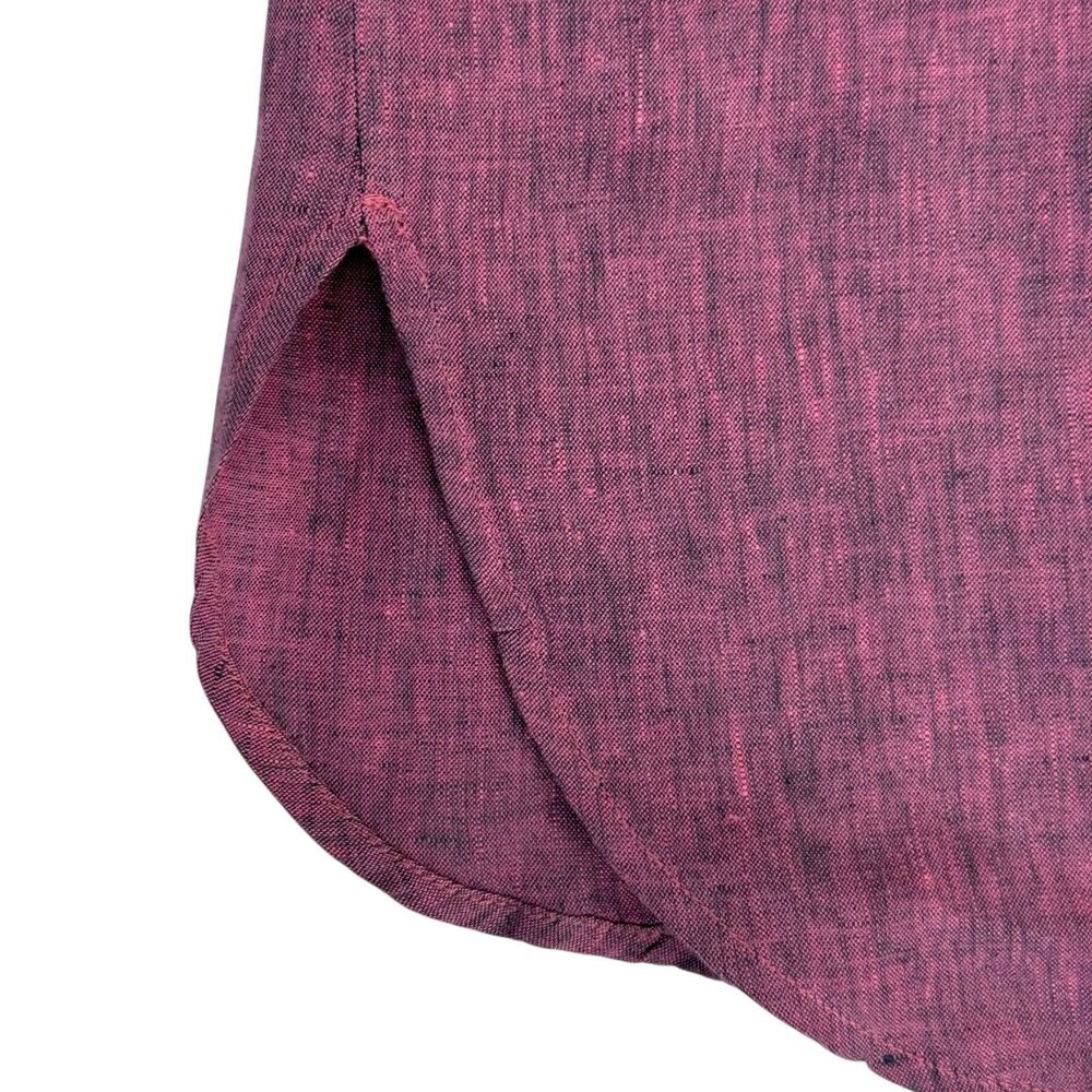Finley Linen Button Up Shift Shirt Dress Women XS Pink Long Sleeve Preppy USA - Picture 3 of 9